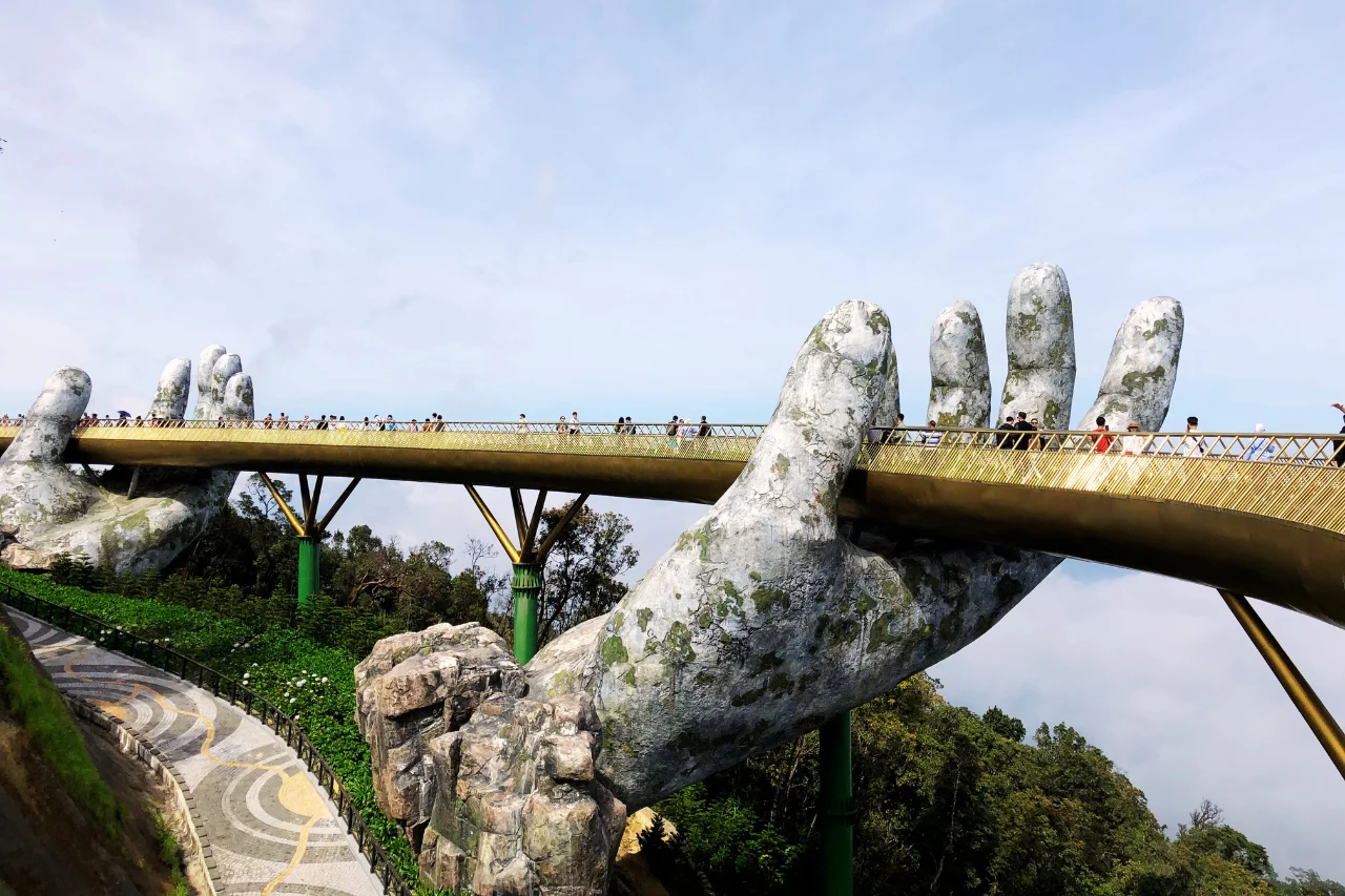 Vietnam Tour Package Golden Hands Bridge in Vietnam