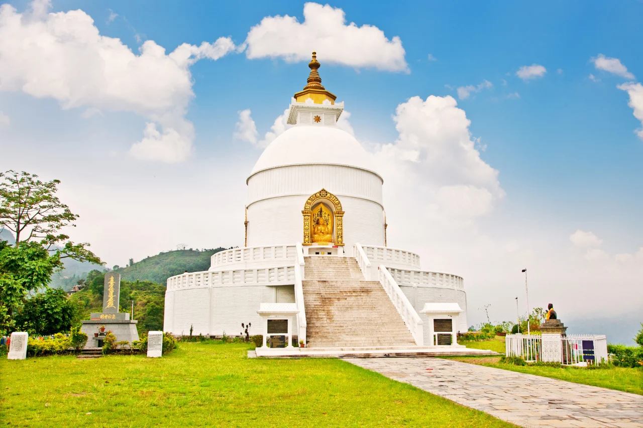 Nepal Tour Package World peace pagoda in Pokhara, Nepal.